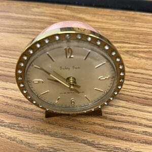 Westclox Vintage PINK Baby Ben Alarm Clock Gold Tone Wind Up